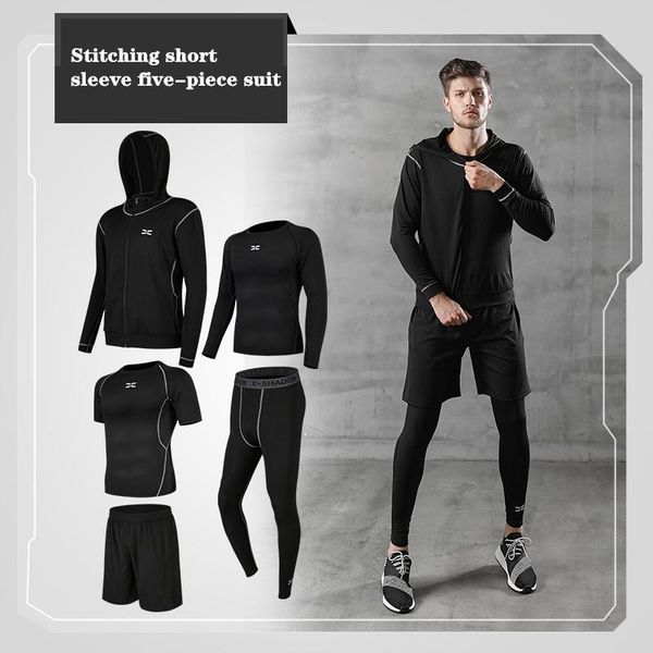 5 pieces/set of men's track suit gym fitness compression sports suit clothes running jogging sportswear exercise fitness pantyhose, White;black
5 pieces/set of men's track suit gym fitness compression sports suit clothes running jogging sportswear exercise fitness pantyhose, White;black