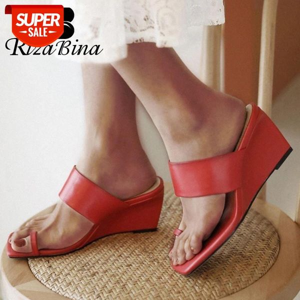 rizabina fashion women sandals shoes summer genuine leather slippers ladies' modern flat high heels slip on footwear size 32-40 #zm2g, Black
rizabina fashion women sandals shoes summer genuine leather slippers ladies' modern flat high heels slip on footwear size 32-40 #zm2g, Black