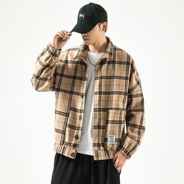 and autumn 2021 winter new men's of short wool cloth loose chess big khaki sell cargo jacket bgvk rzpl, White;black
and autumn 2021 winter new men's of short wool cloth loose chess big khaki sell cargo jacket bgvk rzpl, White;black