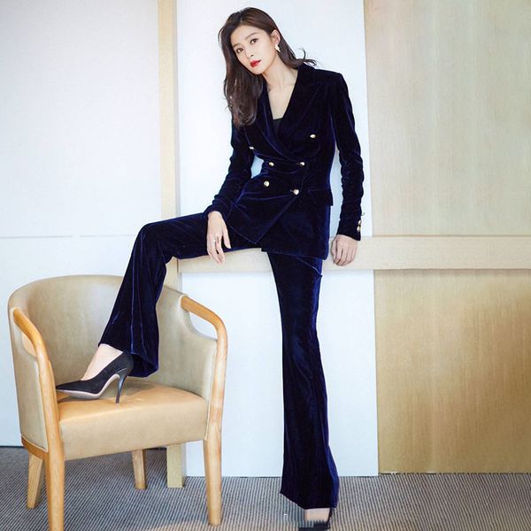 star's same golden velvet suit for women fall 2020 new korean style professional suit q1215, White
star's same golden velvet suit for women fall 2020 new korean style professional suit q1215, White