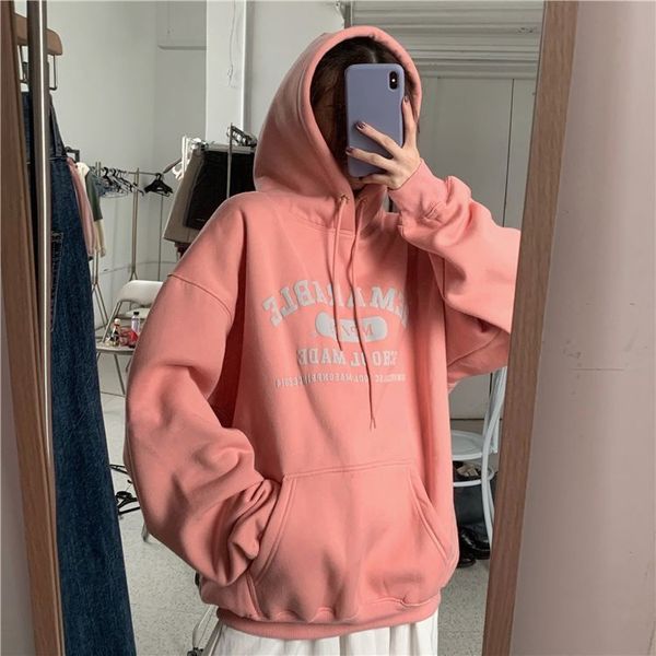 lautumn winter korean 2020 new plush thickened hood loose medium length student versatile long sleeve sweater women's top, Black
lautumn winter korean 2020 new plush thickened hood loose medium length student versatile long sleeve sweater women's top, Black