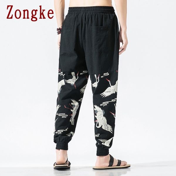 zongke crane print ankle-length linen japanese streetwear joggers pants harajuku sweatpants men clothing 5xl 2020 q1219, Black
zongke crane print ankle-length linen japanese streetwear joggers pants harajuku sweatpants men clothing 5xl 2020 q1219, Black