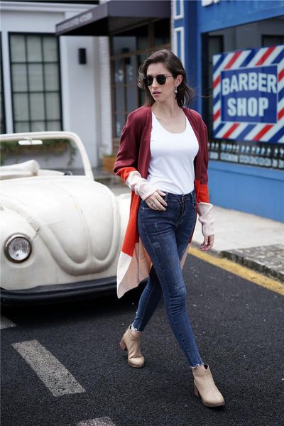 women's knits & tees h80&s90 women sweater striped color block draped loose cardigan long sleeve casual knit coat female clothes, White
women's knits & tees h80&s90 women sweater striped color block draped loose cardigan long sleeve casual knit coat female clothes, White