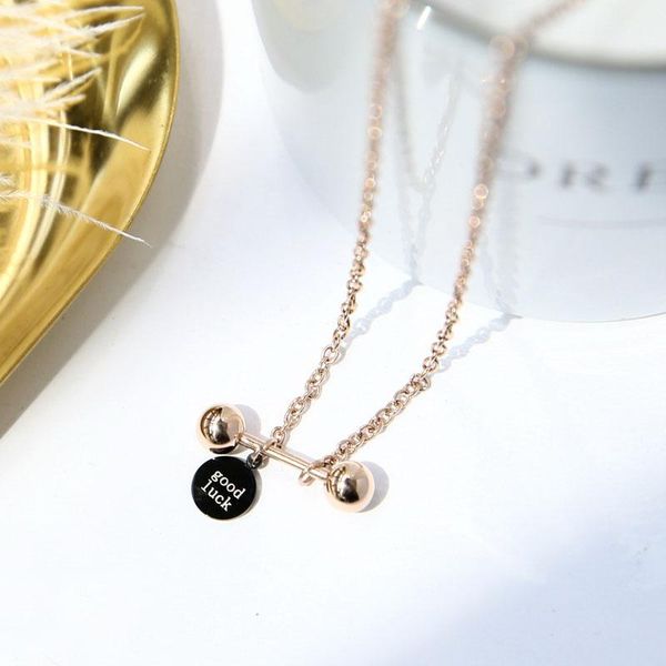 pendant necklaces yun ruo good luck dumbbell necklace rose gold color fashion titanium steel woman jewelry gift never fade drop, Silver
pendant necklaces yun ruo good luck dumbbell necklace rose gold color fashion titanium steel woman jewelry gift never fade drop, Silver