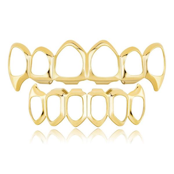 hip hop grillz 2-piece set fashion gold silver color hollow out teeth brace trendy men women eco-friendly copper vampire teeth grills, Black
hip hop grillz 2-piece set fashion gold silver color hollow out teeth brace trendy men women eco-friendly copper vampire teeth grills, Black