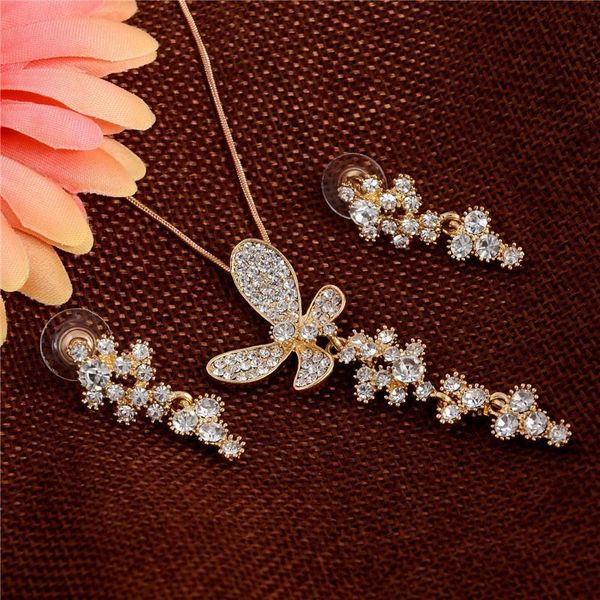 bling gold color austrian crystal butterfly animal pendants necklaces drop earrings bridal jewelry sets for women, Silver
bling gold color austrian crystal butterfly animal pendants necklaces drop earrings bridal jewelry sets for women, Silver