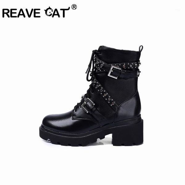 boots reavecat autumn winter punk mid-calf platform genuine leather rivets 5cm chunky heels zipper buckles big size 33-41a32111, Black
boots reavecat autumn winter punk mid-calf platform genuine leather rivets 5cm chunky heels zipper buckles big size 33-41a32111, Black