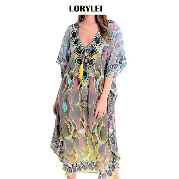 2020 printed v-neck long chiffon tunic beach dress swimwear cover up plus size women summer beach wear robe de plage n678, White;black
2020 printed v-neck long chiffon tunic beach dress swimwear cover up plus size women summer beach wear robe de plage n678, White;black