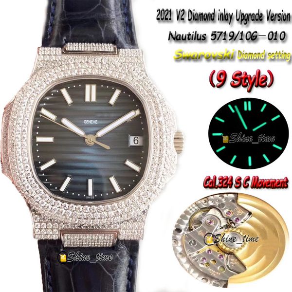 2021 v2 upgrade-version 18k diamond inlay silver case 5713/1g-010 blue dial cal.324 s c automatic 5711g mens watch leather strap watches, Slivery;brown
2021 v2 upgrade-version 18k diamond inlay silver case 5713/1g-010 blue dial cal.324 s c automatic 5711g mens watch leather strap watches, Slivery;brown