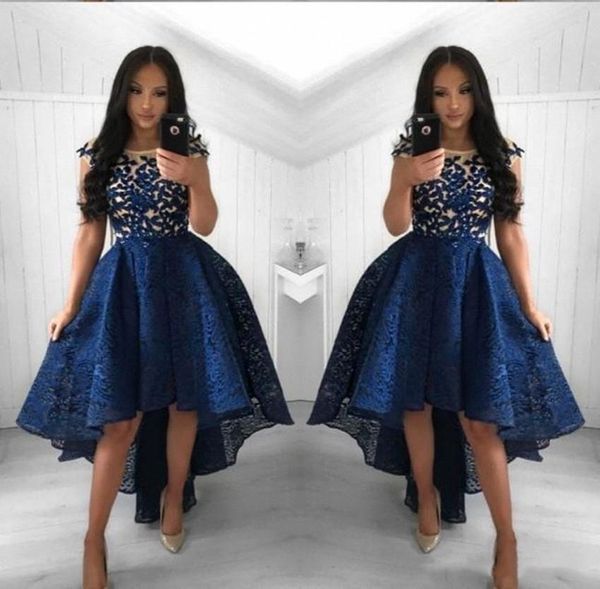 2022 navy blue plus size cocktail dresses jewel neck illusion lace appliques cap sleeves high low short prom dress homecoming pretty woman p, Black
2022 navy blue plus size cocktail dresses jewel neck illusion lace appliques cap sleeves high low short prom dress homecoming pretty woman p, Black
