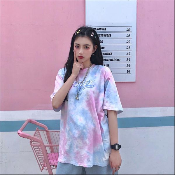 ulzzang cotton summer new loose tie dye harajuku casual short sleeved t shirt female ins oversize letter print hip hop tees, White
ulzzang cotton summer new loose tie dye harajuku casual short sleeved t shirt female ins oversize letter print hip hop tees, White