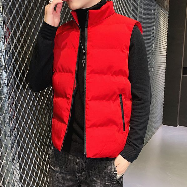 autumn and winter sleeveless down cotton warm stand collar korean handsome men's vest jacket fashion, Black;white
autumn and winter sleeveless down cotton warm stand collar korean handsome men's vest jacket fashion, Black;white