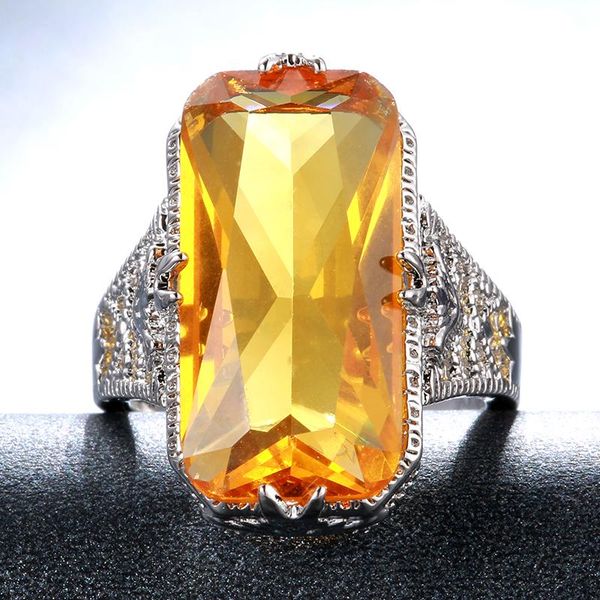 cluster rings luxury 925 solid sterling silver huge citrine gemstone wedding engagement hollow ring fine jewelry wholesale drop, Golden;silver
cluster rings luxury 925 solid sterling silver huge citrine gemstone wedding engagement hollow ring fine jewelry wholesale drop, Golden;silver