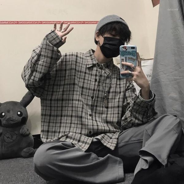 autumn new plaid shirt men's fashion retro casual cotton shirt man streetwear wild loose long-sleeved male clothes -xl1, White;black
autumn new plaid shirt men's fashion retro casual cotton shirt man streetwear wild loose long-sleeved male clothes -xl1, White;black