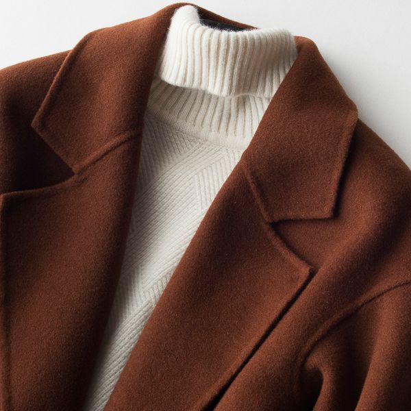 100% wool long jacket double-sided cashmere korean fall red female coat mujer elegant clothing 1723 kj2874 9pl0, Black
100% wool long jacket double-sided cashmere korean fall red female coat mujer elegant clothing 1723 kj2874 9pl0, Black