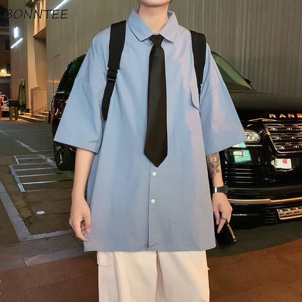 men shirts solid short sleeve with tie all-match fashion stylish casual students summer pocket korean style male shirt ulzzang, White;black
men shirts solid short sleeve with tie all-match fashion stylish casual students summer pocket korean style male shirt ulzzang, White;black