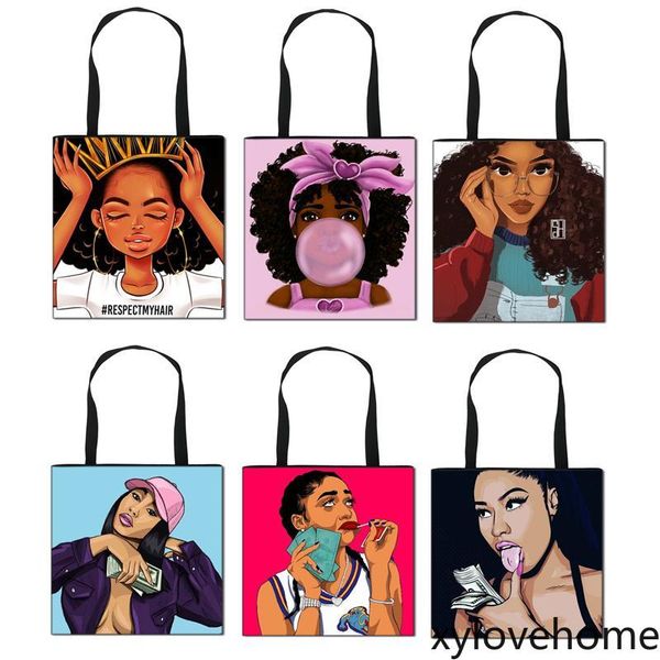 fashion ladies printed handbags new style 58 colors afro lady cartoon shopping bag portable folding messenger large shoulder storage bags
fashion ladies printed handbags new style 58 colors afro lady cartoon shopping bag portable folding messenger large shoulder storage bags