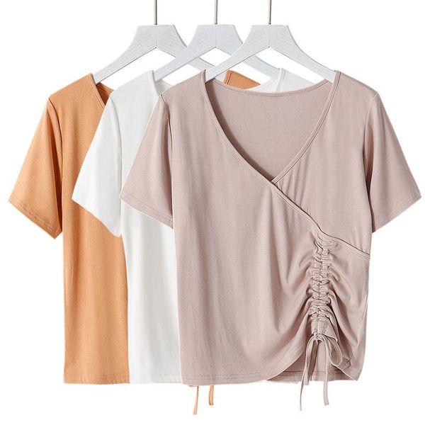 women's blouses & shirts 5xl 6xl summer fashion short basic knitted shirt 11 colors lavender red v-neck lace up modal cotton blouse plu, White
women's blouses & shirts 5xl 6xl summer fashion short basic knitted shirt 11 colors lavender red v-neck lace up modal cotton blouse plu, White