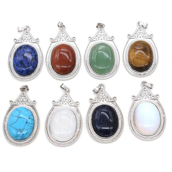 wholesale 10 pcs silver plated oval shape golden sand stone pendant rock crystal for gift jewelry
wholesale 10 pcs silver plated oval shape golden sand stone pendant rock crystal for gift jewelry