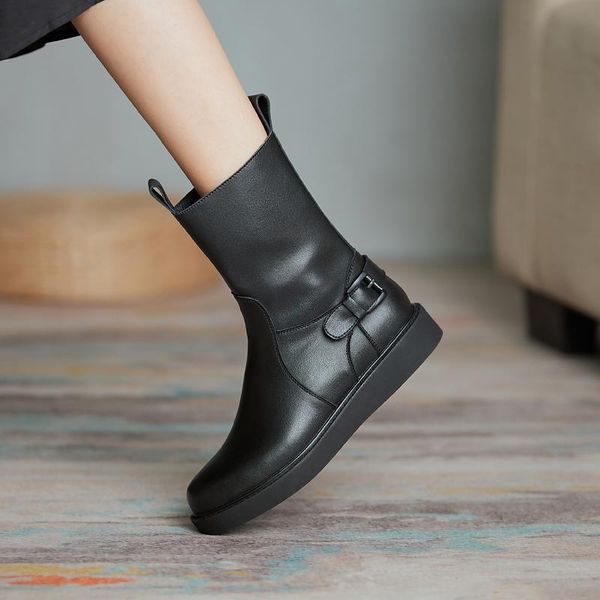 platfrom winter boots for women low heels genuine leather ladies boots zipper shoes woman 2021 office lady party ankle, Black
platfrom winter boots for women low heels genuine leather ladies boots zipper shoes woman 2021 office lady party ankle, Black