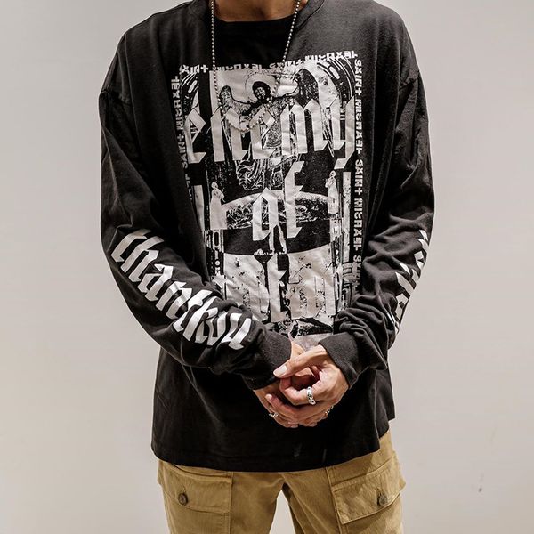 new graphic long sleeve t-shirts black enemy of satan casual long sleeve tee 20fw men women harajuku hip hop streetwear, White;black
new graphic long sleeve t-shirts black enemy of satan casual long sleeve tee 20fw men women harajuku hip hop streetwear, White;black