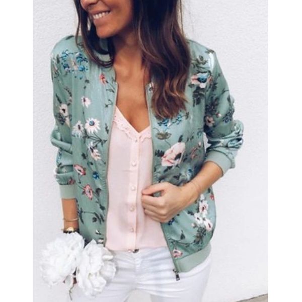 european and american foreign trade 2020 fall winter fashion round neck zipper floral multi-color jacket loose casual jacket women, Black;brown
european and american foreign trade 2020 fall winter fashion round neck zipper floral multi-color jacket loose casual jacket women, Black;brown