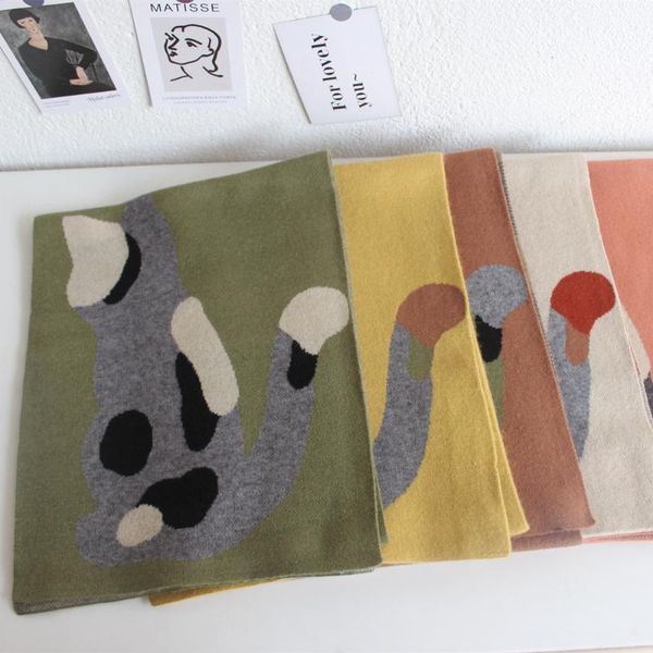 scarves winter 2021 japanese style cute jacquard letter kitten medium length knitted women's scarf thickened warm wool shawl, Blue;gray
scarves winter 2021 japanese style cute jacquard letter kitten medium length knitted women's scarf thickened warm wool shawl, Blue;gray