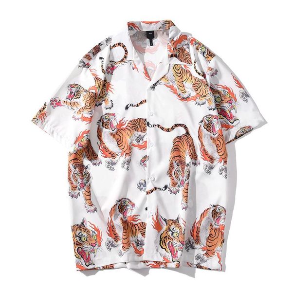 tiger full print hip hop shirt men women 2020 summer streetwear men shirt casual shirts for turn-down collar, White;black
tiger full print hip hop shirt men women 2020 summer streetwear men shirt casual shirts for turn-down collar, White;black