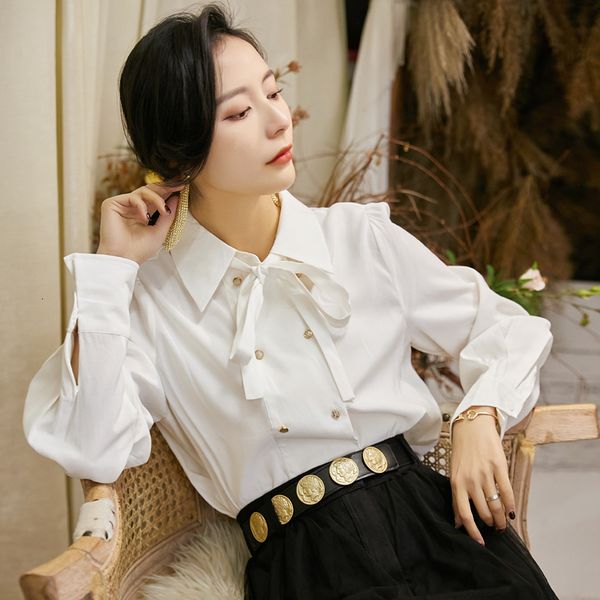 2021 new women long korean style elegant bow collar autumen fashion lady shirt 8t88, White
2021 new women long korean style elegant bow collar autumen fashion lady shirt 8t88, White