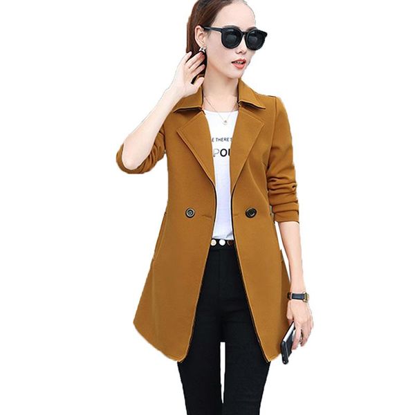 women's trench coat spring autumn mid-long suit collar loose ladies windbreaker solid color casual coat outerwear large size 4xl, Tan;black
women's trench coat spring autumn mid-long suit collar loose ladies windbreaker solid color casual coat outerwear large size 4xl, Tan;black