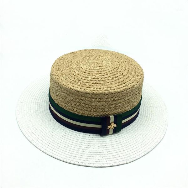 girls natural raffia floppy straw hat striped band flat brim summer boater hat women raffia boater beach straw1, Blue;gray
girls natural raffia floppy straw hat striped band flat brim summer boater hat women raffia boater beach straw1, Blue;gray