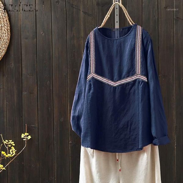 women's blouses & shirts zanzea vintage cotton linen womeno neck long sleeve blouse spring casual loose tunic plus size solid blusa, White
women's blouses & shirts zanzea vintage cotton linen womeno neck long sleeve blouse spring casual loose tunic plus size solid blusa, White