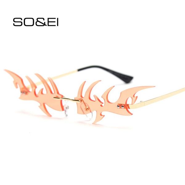 so&ei fashion unique rimless fishbone shape women sunglasses clear ocean lens eyewear vintage cat eye sun glasses shades uv400, White;black
so&ei fashion unique rimless fishbone shape women sunglasses clear ocean lens eyewear vintage cat eye sun glasses shades uv400, White;black