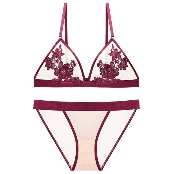 women's see-through underwear no steel ring triangle cup comfortable ultra-thin ladies breathable bra set wt051, Red;black
women's see-through underwear no steel ring triangle cup comfortable ultra-thin ladies breathable bra set wt051, Red;black