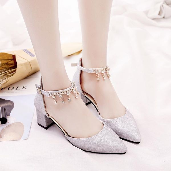 2021 new fairy rhinestone rough with wild word buckle baotou single shoes women, Black
2021 new fairy rhinestone rough with wild word buckle baotou single shoes women, Black