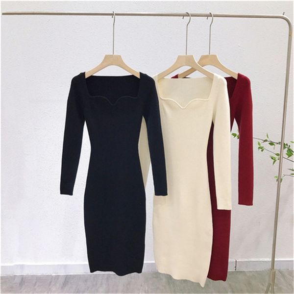 2021 new french retro petal collar waist knit dress female autumn and winter new base over-the-knee long skirt ahs6, Black;gray
2021 new french retro petal collar waist knit dress female autumn and winter new base over-the-knee long skirt ahs6, Black;gray