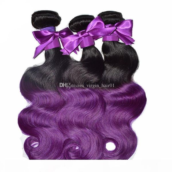 ombre color hair human 1b purple hair bundles two tone brazilian peruvian indian malaysian unprocessed body wave hair bundles, Black;brown 
ombre color hair human 1b purple hair bundles two tone brazilian peruvian indian malaysian unprocessed body wave hair bundles, Black;brown