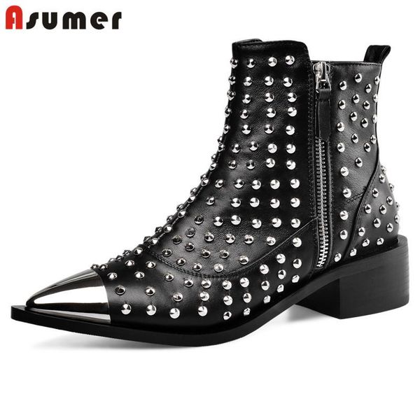 boots asumer 2021 ankle for women rivet genuine leather zip square heels classic ladies autumn winter prom, Black
boots asumer 2021 ankle for women rivet genuine leather zip square heels classic ladies autumn winter prom, Black