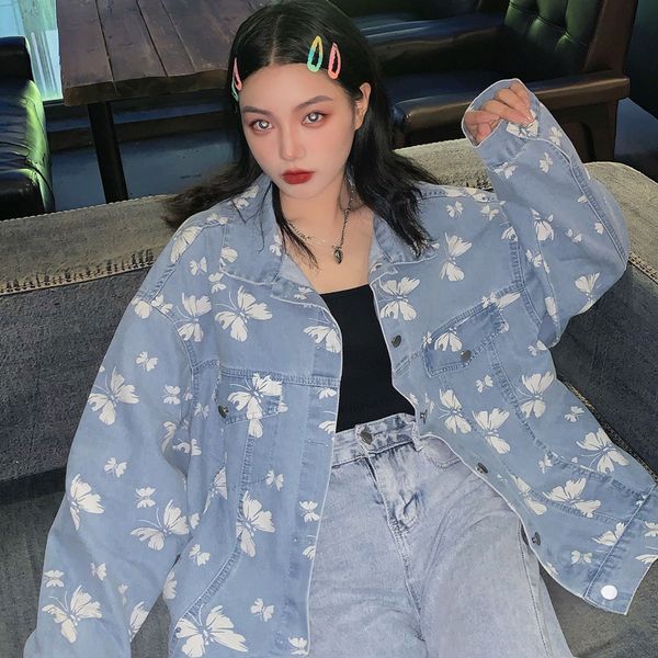 2021 women loose single breasted harajuku cartoon animal cute butterfly print denim jacket 72o8, Black;brown
2021 women loose single breasted harajuku cartoon animal cute butterfly print denim jacket 72o8, Black;brown