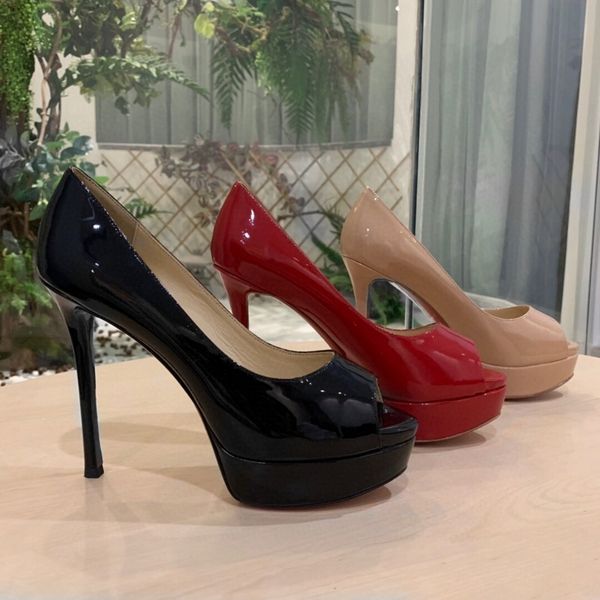 super high women's pumps genuine leather high heels pumps peep toe slip one women's shoes designer brand platform pumps lj201112, Black
super high women's pumps genuine leather high heels pumps peep toe slip one women's shoes designer brand platform pumps lj201112, Black
