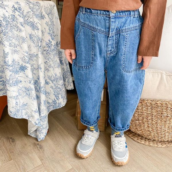 spring autumn new children clothing boys and girls fashion jeans big pockets slightly broken loose casual pants girls clothes, Blue
spring autumn new children clothing boys and girls fashion jeans big pockets slightly broken loose casual pants girls clothes, Blue