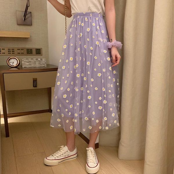 summer 2020 daisy print purple skirt female long high-waisted a- line skirt elastic street wear drop shipping, Black
summer 2020 daisy print purple skirt female long high-waisted a- line skirt elastic street wear drop shipping, Black