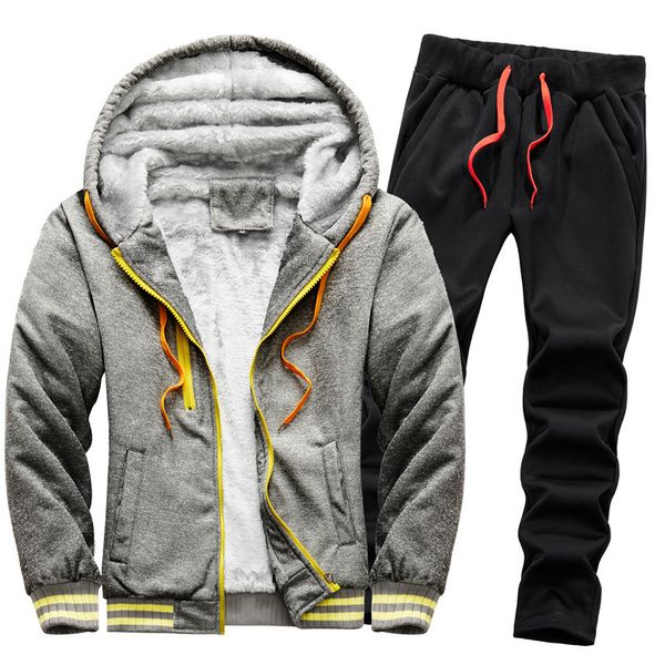 fgkks winter men fleece warm thick hoodies sets men's hoodies + pants two-piece suit solid casual tracksuit set male 201204, Gray
fgkks winter men fleece warm thick hoodies sets men's hoodies + pants two-piece suit solid casual tracksuit set male 201204, Gray
