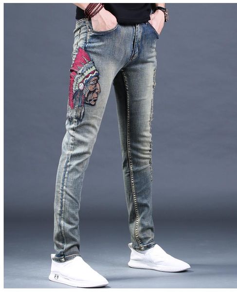 men's jeans k12194 fashion 2021 runway luxury european design party style clothing, Blue
men's jeans k12194 fashion 2021 runway luxury european design party style clothing, Blue