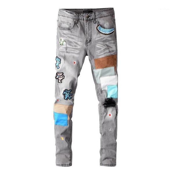 kimsere men's ripped jeans pants with patches fashion hi street distressed denim trousers streetwear patched jeans size 28-401, Blue
kimsere men's ripped jeans pants with patches fashion hi street distressed denim trousers streetwear patched jeans size 28-401, Blue