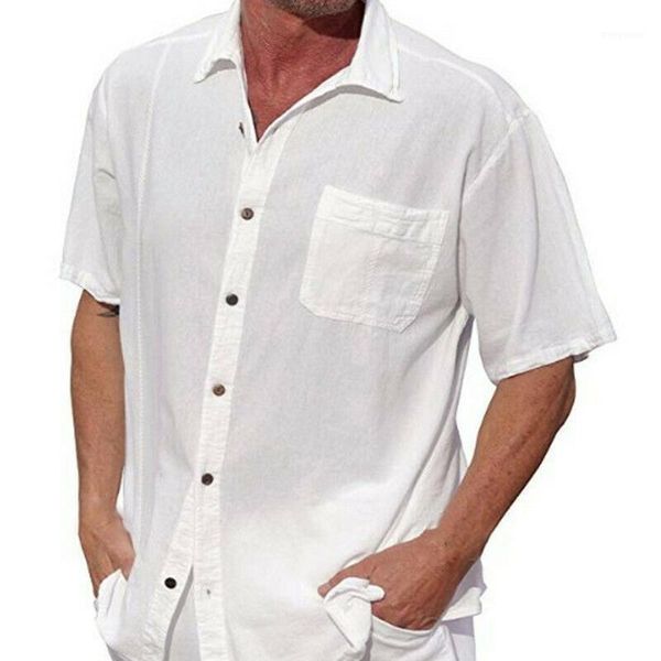 men's casual loose lapel button-down shirt short sleeve pocket plus size1, White;black
men's casual loose lapel button-down shirt short sleeve pocket plus size1, White;black