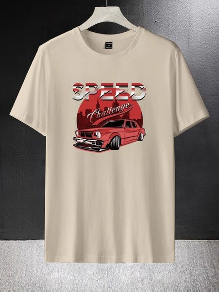 men letter & car graphic tee j1si#, White;black 
men letter & car graphic tee j1si#, White;black