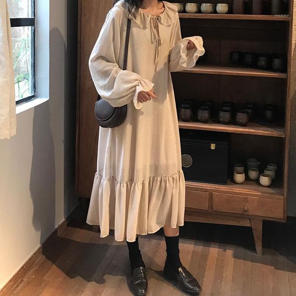 small dot long sleeve dress women spring ruffled collar straight loose elegant pullover dresses1, Black;gray
small dot long sleeve dress women spring ruffled collar straight loose elegant pullover dresses1, Black;gray