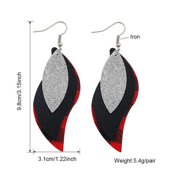 5 colors fashion designer leaf pu leather earrings for women leopard print grid multi-layer dangle drop earrings party sqcvci queen66, Golden
5 colors fashion designer leaf pu leather earrings for women leopard print grid multi-layer dangle drop earrings party sqcvci queen66, Golden