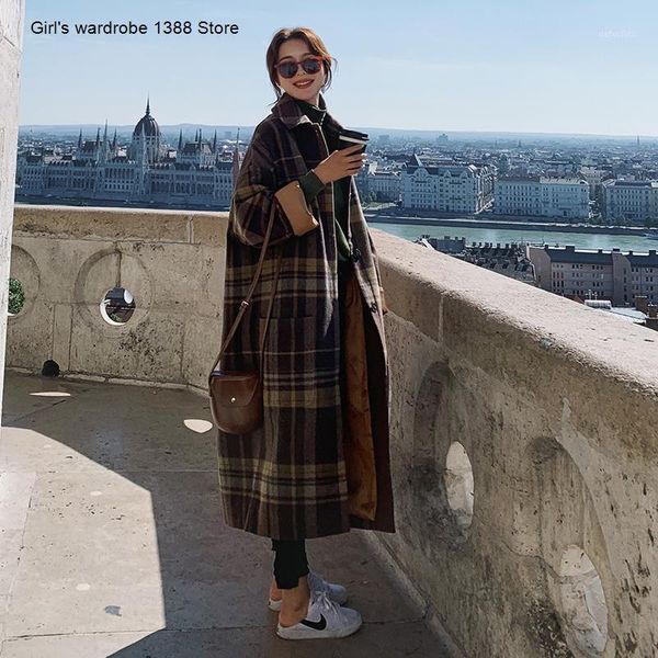 plaid woolen coat women's middle and long style fall winter new korean loose and thickened woolen coat1, Black
plaid woolen coat women's middle and long style fall winter new korean loose and thickened woolen coat1, Black